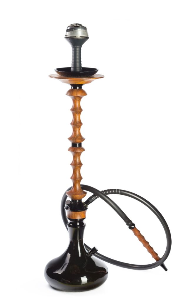 Elegant black and gold hookah displayed at Cloud Dreamzzz in hookah shop Southern Plaza, featuring a modern design ideal for shisha sessions.