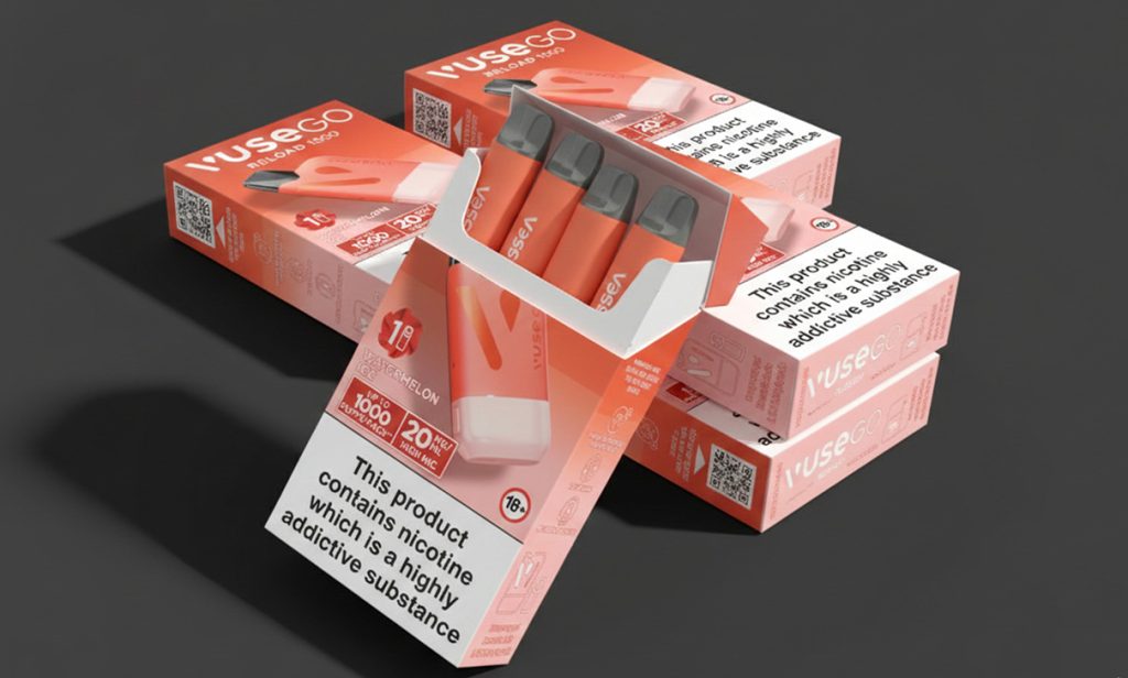 Multiple packs of Vuse Go Reload 1000 Watermelon Ice pods available at a top-rated vape shop Tulsa location.