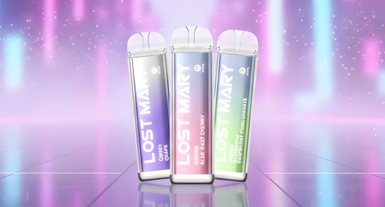 Three premium Lost Mary vape bars featuring vibrant flavors and high-quality nicotine salts at our local vape shop Tulsa.